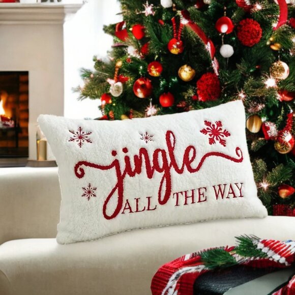 Decorative Christmas Pillow Cover Soft Lumbar Throw Case Holiday Accent Decor - Picture 3 of 10